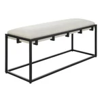 Uttermost Paradox Iron Metal And Fabric Bench In White/matte Black. Fixed Price $748.80.