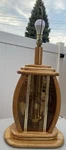 Vintage Mcm Amber Glass 80S Table Lamp Wood Lighting 30 Mirrored Bw. Fixed Price $149.99.