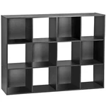 Black 12 Cube Bookcase Storage Organizer Wooden Home Office Shelving Bookshelf. Fixed Price $86.19.