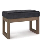 Simpli Home Milltown 26" Faux Leather Ottoman Bench In Distressed Black. Fixed Price $144.75.