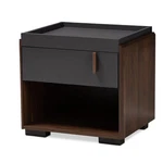 Baxton Studio Rikke Two-tone 1-DRAWER Wood Nightstand In Gray Walnut. Fixed Price $95.99.