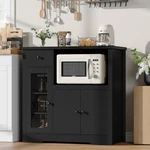 Microwave Storage Cabinet With Adjustable Shelf,sideboard Glass Door&drawer. Fixed Price $165.18.