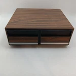 Vintage Faux Wood Vhs Tape Cabinet 24-HOLDER 2-DRAWER Stackable Storage Case. Fixed Price $19.00.