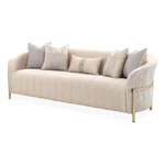 Pemberly Row Contemporary Sofa With Five Accent Pillows- Opal / Gold. Fixed Price $3340.01.