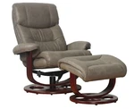 Barcalounger Dawson Chelsea Cobblestone Leather Pedestal Recliner Chair Ottoman. Fixed Price $1199.00.