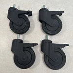(lot Of 4) 5" Caster Wheel W/ Brake By Shepherd, 1/2 Threaded Stem Long. Fixed Price $24.99.