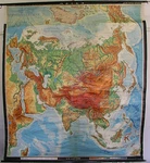 School Wall Map Asia Russia Indonesia 1963 197X218CM Jpd. Fixed Price $208.16.