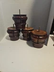 4 Lrg Wooden Furniture Feet Brown Mahogany Finish Ottoman Couch Sofa Legs As. Fixed Price $12.99.