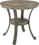 Powell Pewter Metal And Rustic Wood Side Table Franklin Dining. Fixed Price $199.49.