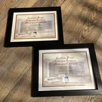 2-PK Dax Document Frames Solid Wood Desktop/wall Mount N15832 Black 1/2X11". Fixed Price $29.99.
