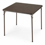 Meco 34" Square Folding Card Cinnabar Red Steel Padded Vinyl Top Portable. Fixed Price $32.00.