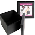 Foldingottoman Seat Footstool Storage Box + Lid 15" Faux Leather Black New. Fixed Price $15.95.