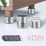 4X Adjustable Metal Furniture Risers 1 Inch Desk Leg Blocks Silver. Fixed Price $19.00.