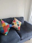 Sofamania Amanda EXP116-VV Velvet Fabric Sectional Blue. Fixed Price $300.00.