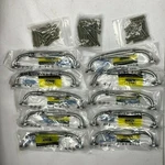 Set Of 10 Iron Antique Brass Finish Modern Cabinet Hardware Door Pulls - 5" Long. Fixed Price $26.99.
