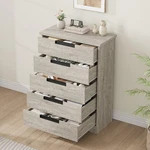 5-DRAWER Wooden Dresser Organizer, 44 Inch Tall Chest Of Drawers For Living Room. Fixed Price $166.39.