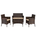 2PCS Arm Chairs 1PC Love Seat & Tempered Glass Coffee Table Rattan Sofa Set. Fixed Price $251.44.