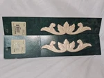 Set Of 2, Vtg Ornamental Wood Moulding, Decorative Appliques, 3359PKWHW 9".. Fixed Price $12.75.