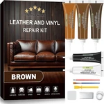 Brown Leather & Vinyl Repair Kit For Furniture, Couches, Car Seats, Sofas, Boat. Fixed Price $29.99.