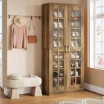 Tall Shoe Cabinet With Doors, Modern 8-TIER Wooden Storage Organizer Rack. Fixed Price $218.49.