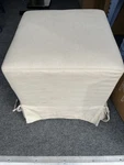 Threshold Cream Square Ottoman 18IN Fabric Modern Living Room. Fixed Price $50.00.
