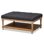 Baxton Studio Lindsey Charcoal Linen Upholstered Graywashed Cocktail Ottoman. Fixed Price $353.68.