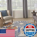 Nourison Home Aloha Beige Multicolor 53 X Round Area Rug - Easy Clean Non. Fixed Price $114.83.