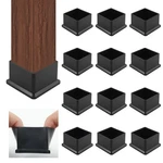 12PCS Black Chair Leg Caps, 1-1/2" X Rubber Square Feet Furniture Table. Fixed Price $11.98.
