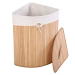 Costway Corner Bamboo Hamper Laundry Basket Washing Cloth Bin Bag Lid Natural. Fixed Price $34.99.