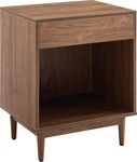 Crosley Liam End Table & Record Player Stand With Vinyl Storage, Walnut. Fixed Price $228.99.