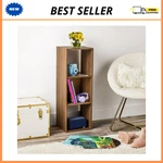 Mainstays 3-CUBE Storage Organizer, 11 Shelves, Bookcase, Warm Walnut Finish. Fixed Price $30.99.