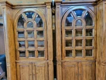 Curio Cabinet Shelving Unit. Beveled Glass Doors Solid Wood, Interior Lights. Fixed Price $600.00.