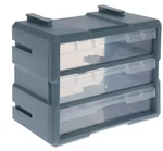 Connectable 3-DRAWER Craft Organizer Slate Blue/clear Stackable Storage Unit. Fixed Price $20.99.