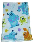 Disney Baby Monsters Inc Blanket Sully Mike George Blue Green Orange Stars 30X40. Fixed Price $34.95.