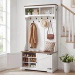 Hall Tree With Bench Entryway Coat Rack And Shoe Cabinet White. Fixed Price $199.99.