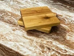 Wood Coasters, Set Of 4, Maple,oak,hickory,butcher Block,mineral Oil,handcrafted. Fixed Price $9.97.
