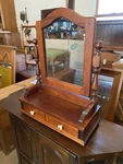 Ethan Allen Dark Antiqued Pine Old Tavern Dresser Top Vanity Mirror. Fixed Price $295.00.