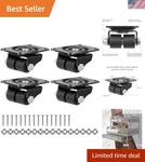 1 Inch Wheels Set 4 Heavy Duty Low Profile Plate Swivel Casters So.... Fixed Price $50.83.