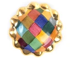 Mackenzie Childs Majolica Harlequin Pottery Round Knob 2.25" Diameter New M26-5. Fixed Price $49.99.