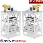 Rustic Accent Table Set Of 2 Durable Finish Quick Assembly Floor Protectors New. Fixed Price $83.55.