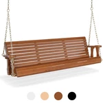 Heavy Duty 880 Lbs 5FT Patio Wooden Porch Swing With Hanging Chains For Yard. Fixed Price $110.25.
