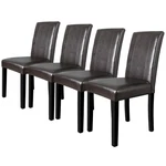 Dining Parson Chairs Set Of 4 High Brown Pu Leather Elegant Design Home Kitchen. Fixed Price $138.58.
