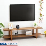 Bamboo Tv Stand Open Shelf Storage Console Modern Furniture Living Room Utility. Fixed Price $138.10.