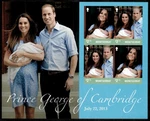 Montserrat 2013 - Royal Baby Sheet Of 4 Imperf Stamps Scott #1329 Mnh. Fixed Price $20.90.