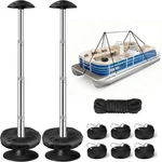 Fuprosico Pontoon Cover Support Poles With Ring Sandbag Much 2 Pack, Black. Fixed Price $67.75.
