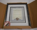 Dax Solid Wood Float Certificate Frame 8" 10" Wall Mountable Black N15989LT. Fixed Price $25.99.