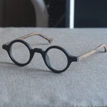 Small Round Wood Acetate Eyeglass Frames Japanese Retro Black/brown Glasses Us. Fixed Price $28.99.