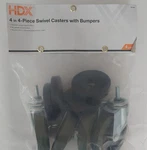 Hdx In. Industrial Casters With Bumper (4-PACK). Fixed Price $20.00.