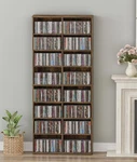 Dvd Storage Tower, 16 Shelf Multimedia With Adjustable Shelves 8-T. Fixed Price $113.30.