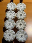 Antique White Glass Pressed Knobs Sheraton Empire Set 1830. Fixed Price $220.00.